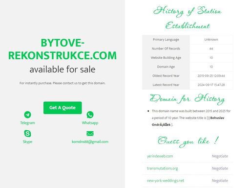bytove-rekonstrukce.com this domain name is for sale. owning a suitable domain name will help you achieve greater success in your career. for any business consultation about bytove-rekonstrukce.com, please contact us! ! !