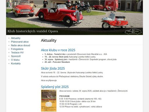 klub historických vozidel opava, pořádané akce, fotogalerie, kontakty.