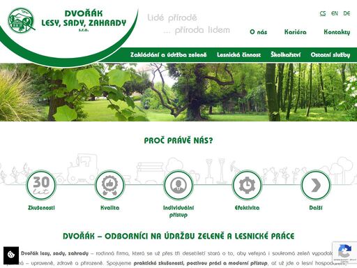 rodinná firma b-dvořák nabízí profesionální údržbu zeleně, výsadbu a kompletní lesnické práce. více než 33 let praxe, vlastní technika i sadební materiál.