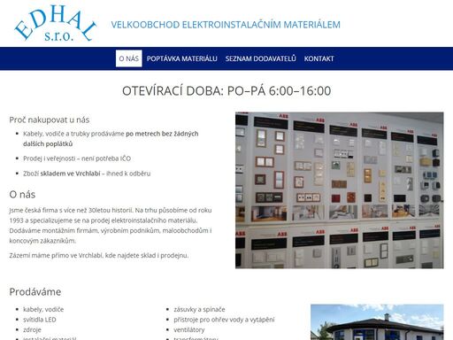 velkoobchod elektroinstalačním materiálem vrchlabí, prodej elektromateriálu, svítidla, led, kabely, jističe, rozvaděče, zásuvky