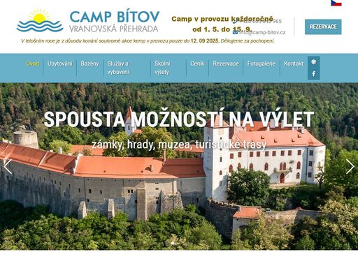 vranovská přehrada ubytování - ubytujte se na vranovské přehradě v campu bítov, nabízíme ubytování v chatkách, stanech a karavanech.