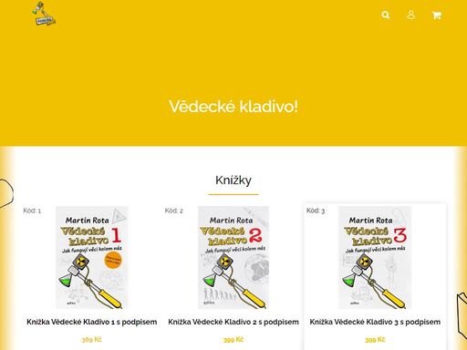 vítejte na oficiálním e-shopu vědecké kladivo.  
vědecké kladivo je populární naučná video série na youtube.
dostal jsem příležitost napsat i vzdělávací knížku vědecké kladivo a tak jsem se jí chopil! vznikla z toho naučná knížka pro děti druhého stupně základní školy. skutečnost je ovšem taková, že 90 % znalostí…