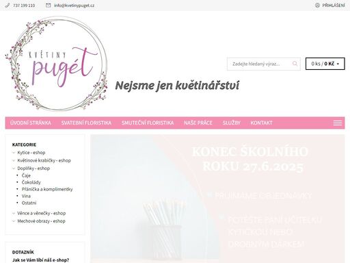 homepage, květiny pugét
