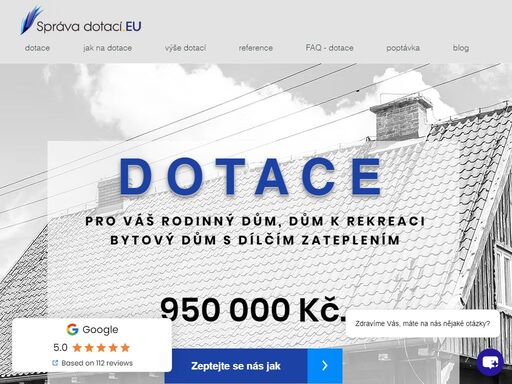 komplexní servis pro vyřízení dotací a přípravy všech odborných posudků potřebných k získání dotace se smlouvou a garantovaně. dotační program nová zelená úsporám a oprav dům po babičce. praxe 14 let.