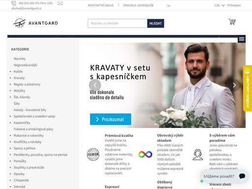 česká rodinná značka oblečení a doplňků avantgard. - jsme rodinná firma v.style cz s.r.o. a přes 20 let pro vás šijeme a vyrábíme originální košile, kravaty, vázanky, motýlky, šle / kšandy a ostatní doplňky pod značkou avantgard. od samého počátku jsme vsadili na nejvyšší kvalitu - výběr kvalitních látek, dokonalé…