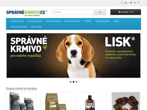 online prodej krmiva, dobrot, chovatelských potřeb, hraček a doplňků stravy pro psy a kočky.
