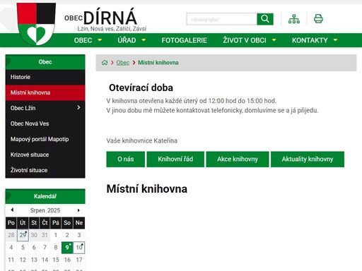 oficiální stránky obce dírná