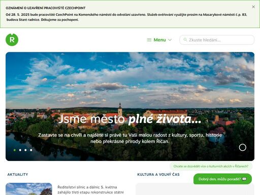 aktuality kultura a volný čas zobrazit kalendář naše tipy potřebujete něco zařídit? využijte nabídku služeb pro občany i;podnikatele rychlé odkazy úřed ...