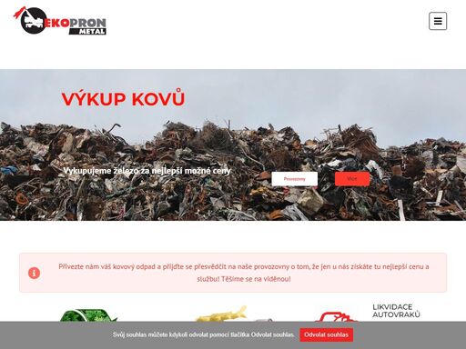 sběr surovin, výkup kovových odpadů, zpracování a prodej železných a barevných kovů, výkup a likvidace vyřazených strojních zařízení kovošrot.
