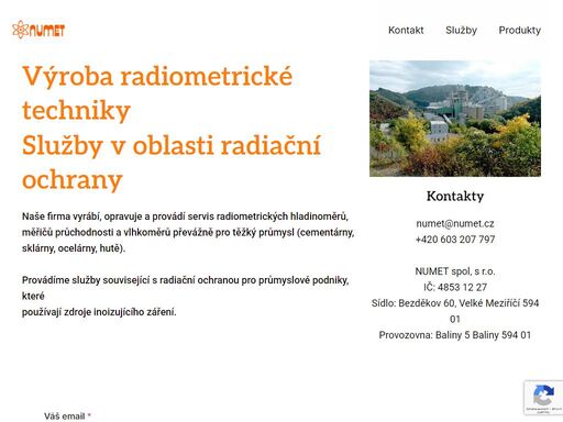 numet spol. s r.o. - výroba a prodej radiometrické měřící techniky 