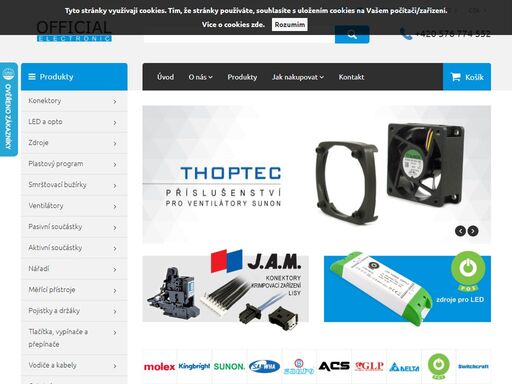 official electronic se zabývá prodejem elektronických součástek. official electronic nabízí například produkty značek molex, kingbright ad.