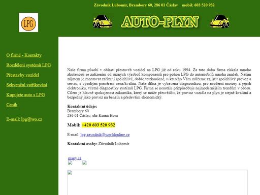  firma auto-plyn se zabýva montáží a servisem alternativního pohonu lpg (propanbutan), akení ceny, dolní bueice  