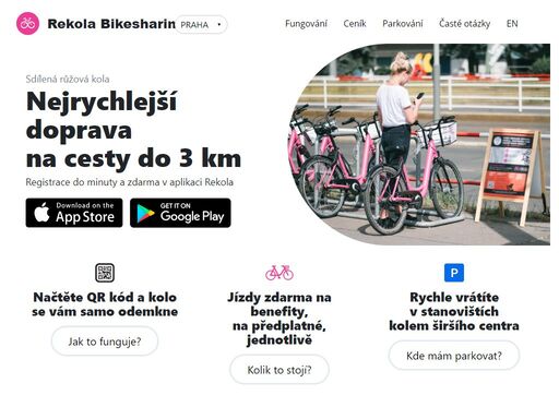 půjčte si růžové kolo kdykoli se vám zachce. jezděte tak dlouho, jak budete potřebovat a nakonec kolo kdekoli v zóně zamkněte pro dalšího jezdce. prostě bikesharing jak má být.