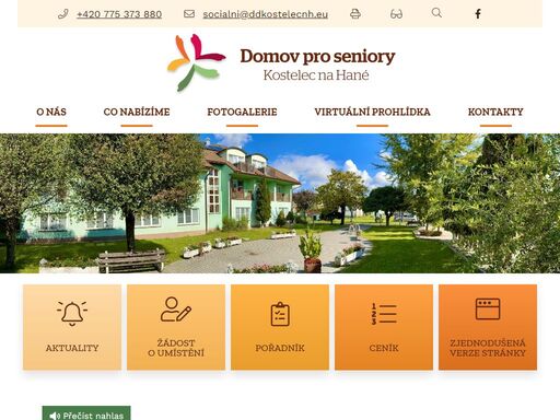 domov pro seniory kostelec na hané, příspěvková organizace