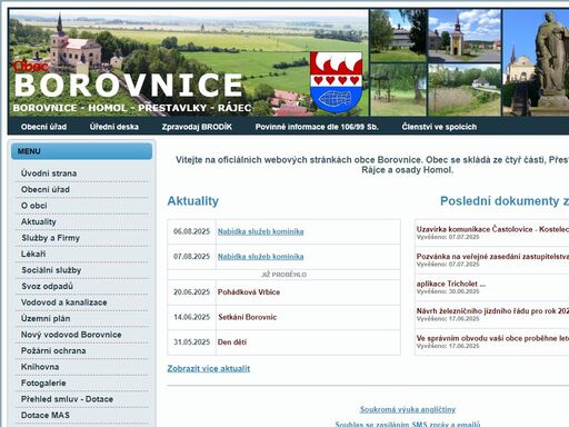 oficiální webové stránky obce borovnice