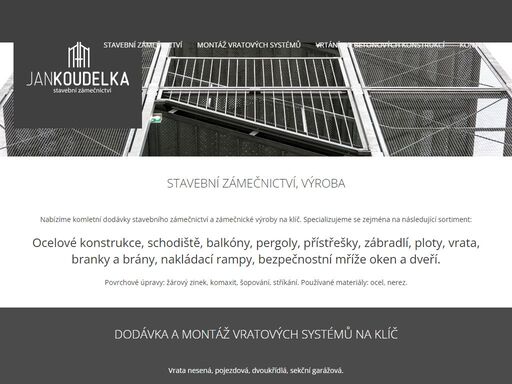stavební zámečnictví a montáž vratových systémů sedlčany jan koudelka