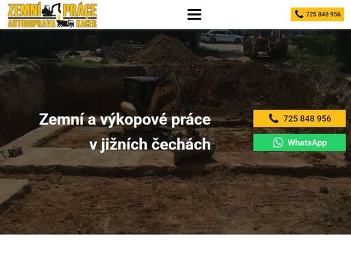 služby v oblasti bagrování, v výkopových prací, terénních úprav, hutnění, bourání budov, údržby zeleně a nákladní dopravy.