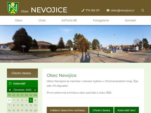 oficiální stránky obce nevojice