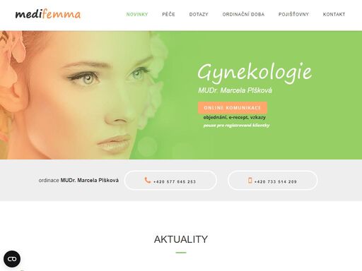 medifemma, mudr. marcela plšková, gynekologie, ordinace gynekologická ordinace medifemma - mudr. marcela plšková, zlín.