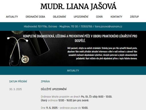 mudr. liana jašová - praktický lékař pro dospělé