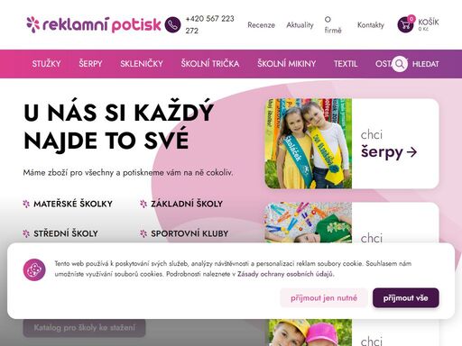 reklamní potisk textilu telč - dodáváme maturitní šerpy, absolventské šerpy, stužky, mikiny, trička s potiskem na přání pro školy, školky, firmy apod.