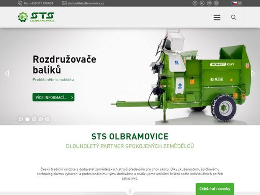 sts olbramovice - tradiční výrobce a prodejce zemědělské techniky  