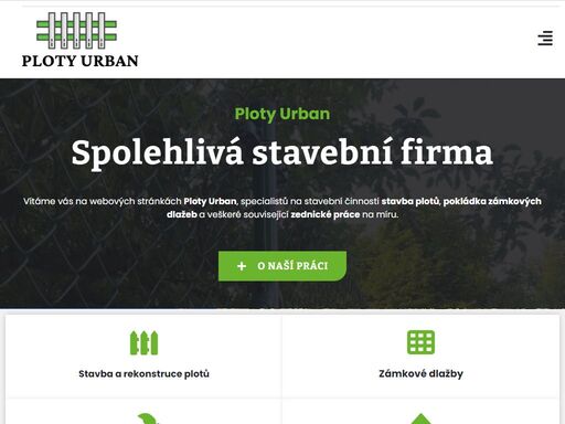 ploty urban realizuje betonové ploty, gabionové ploty, zděné ploty, zámkové dlažby a zednické práce.