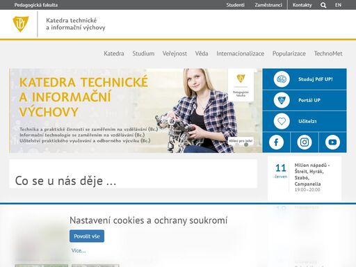 hlavní webové stránky pedagogické fakulty univerzity palackého v olomouci