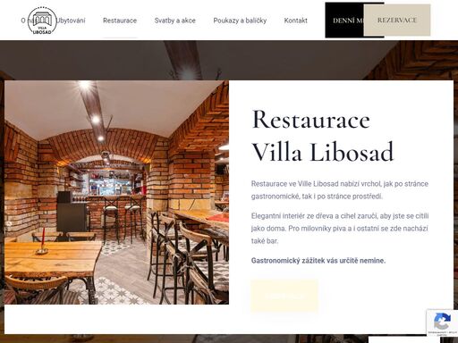 restaurace villa libosad nabízí vrchol po stránce gastronomické. elegantní interiér zaručí, aby jste se cítili jako doma.