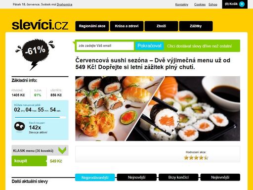 chytře na slevy! slevíci, slevík, slevový portál zlín, denní slevy, sushi zlín, kino, divadlo, hokej zlín, aquapark, restaurace, slevy zlín, uherské hradiště, kroměříž, zlínský kraj, blue 88