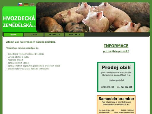 hvozdecká zemědělská a.s.<br />zemědělská výroba (rostlinná i živočišná)...