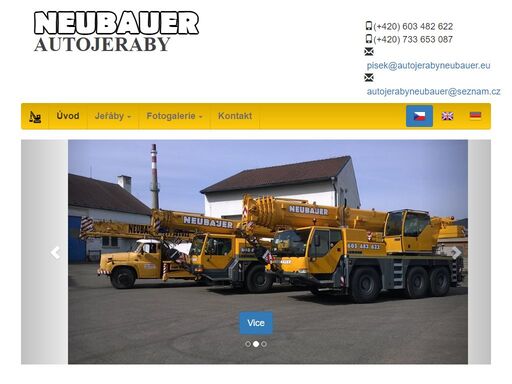 autojeřáby neubauer - autojeřáby, plošiny, doprava, zemní stroje, pisek