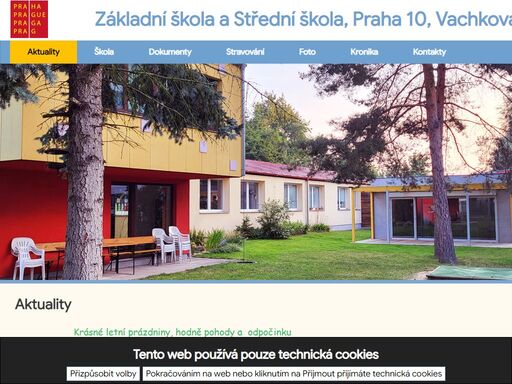 základní škola vachkova 941 je speciální škola v praze 10. součástí je základní škola, praktická škola, škola speciální a přípravná třída pro děti s odkladem školní docházky.