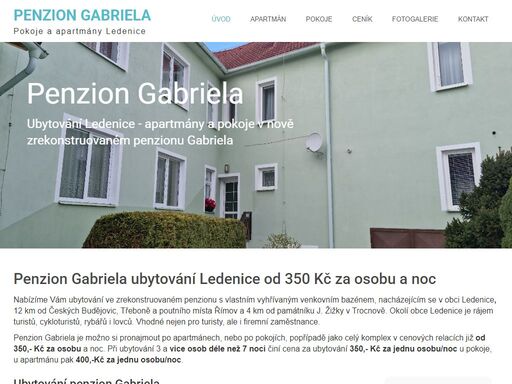 pokoje a apartmány ledenice