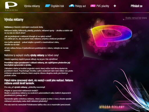výroba reklamy v praze, digitální tisk, polepy aut, tvorba loga, webdesign, tvorba www stránek, polepy výloh, světelné panely, reklamní cedule, potisk triček