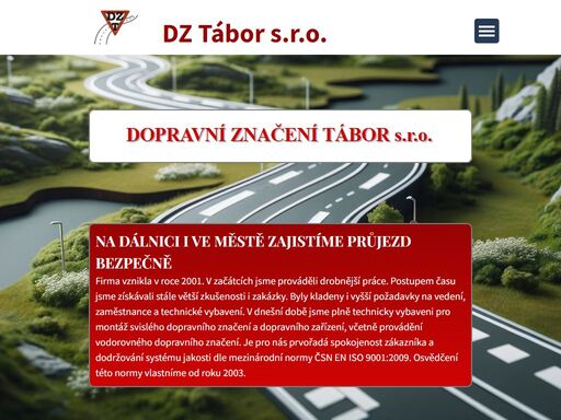 webová prezentace firmy dopravní značení tábor s.r.o.
