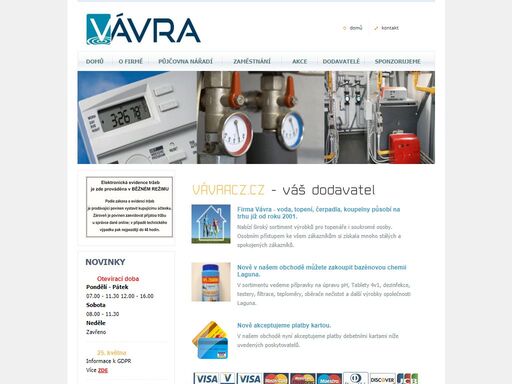 e-shop václav vávra - vodárny,vsestudy,cerpadla,radiatory,ventily,dab,dakon