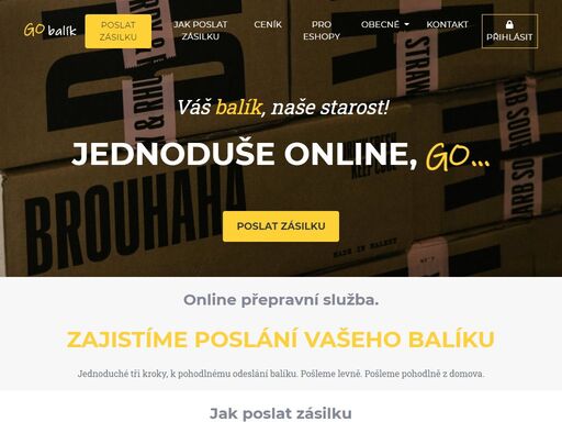 online přepravní služba. zajistíme poslání vašeho balíku.