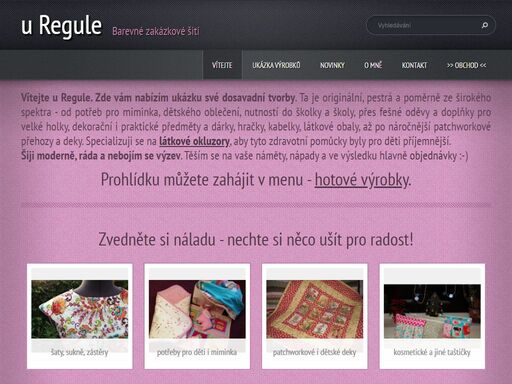 uregule, to je barevné zakázkové šití. šiji moderně, ráda a nebojím se výzev. provádím i opravy a úpravy oděvů a textilních výrobků.
prohlédněte si mou dosavadní tvorbu...