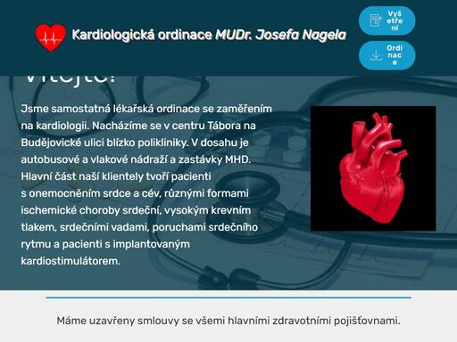 jsme samostatná lékařská ordinace se zaměřením na kardiologii. nacházíme se v centru tábora na budějovické ulici blízko polikliniky.
