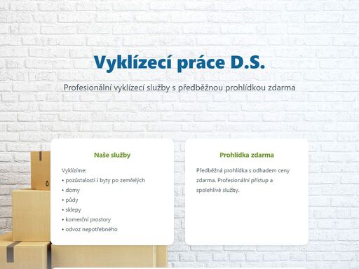profesionální vyklízecí práce po celé české republice - kompletní vyklízení bytů, domů, půd, sklepů a komerčních prostor. odvoz nepotřebného materiálu. předběžná prohlídka zdarma.