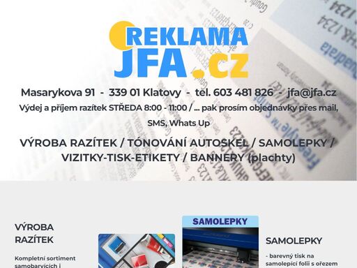 nápisy, foliopísmo, cedule, bannery, plachty, popisy, výloha, razítka, tónování autoskel, zatmavení autoskel, vizitky, tisk, etikety, samolepky, firemní auta