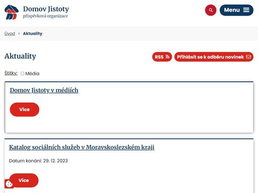 vítejte na stránkách domova jistoty, příspěvkové organizace. věříme, že naše stránky poskytnou důležité informace nejen vám, ale i vašim blízkým nebo přátelům.