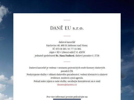 daňová kancelář poskytující služby s odbornou péčí, zajištěnou profesionálními daňovými poradci a dalšími odbornými pracovníky