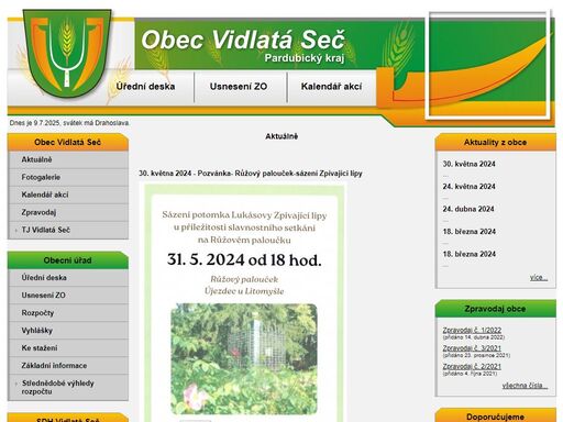 obec vidlatá seč