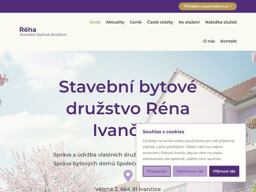 správa a údržba vlastních družstevních bytových domů, správa bytových domů společenství vlastníků jednotek.