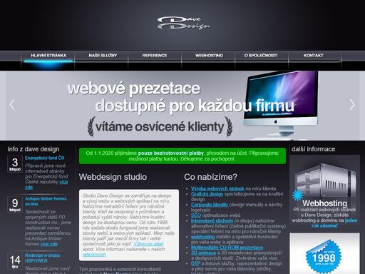 dave design - grafické reklamní studio se zaměřením na internetové prezentace, aplikace a e-shopy. 