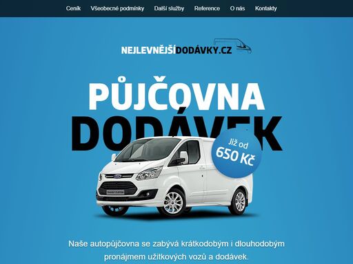 půjčovna se zaměřuje na krátkodobý i dlouhodobý pronájem užitkových vozů a dodávek pro prahu a středočeský kraj. nejlevnější půjčovna dodávek v praze a okolí. 