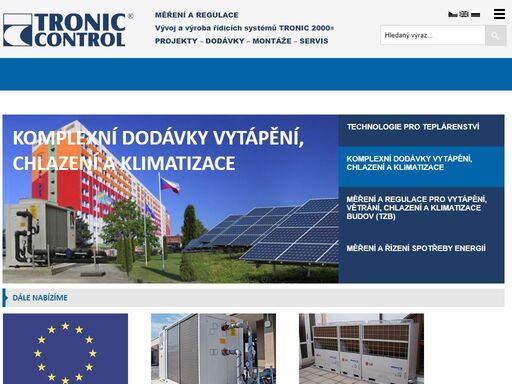 měřící, regulační a řídící technika, vývoj a výroba řídicích systémů  tronic 2000