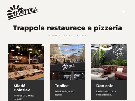 trappola pizzeria a restaurace v mladé boleslavi nákupní centrum olympia a v teplicích nákupní centrum olympia.